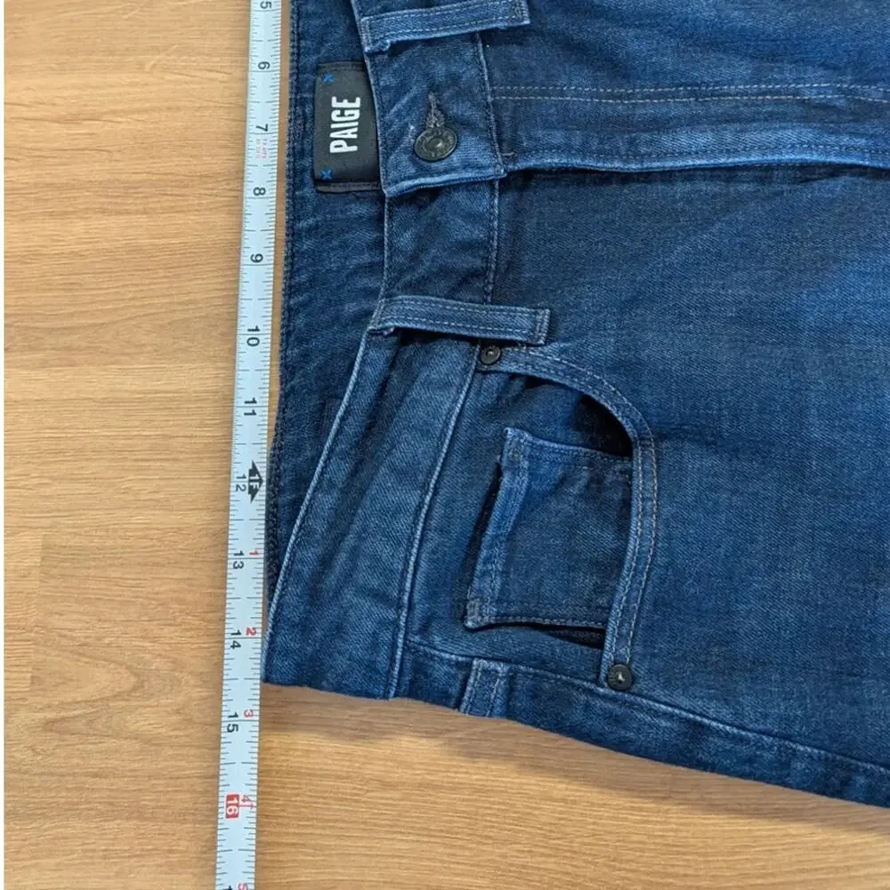 Paige Sasha Distressed Wide Leg Cotton Jeans Womens 28 Blue High-rise Wide Leg